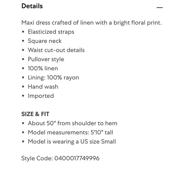 Faithful The Brand NWT El Rio Cut-Out Yellow Floral Linen Maxi Dress 10 - Picture 7 of 14